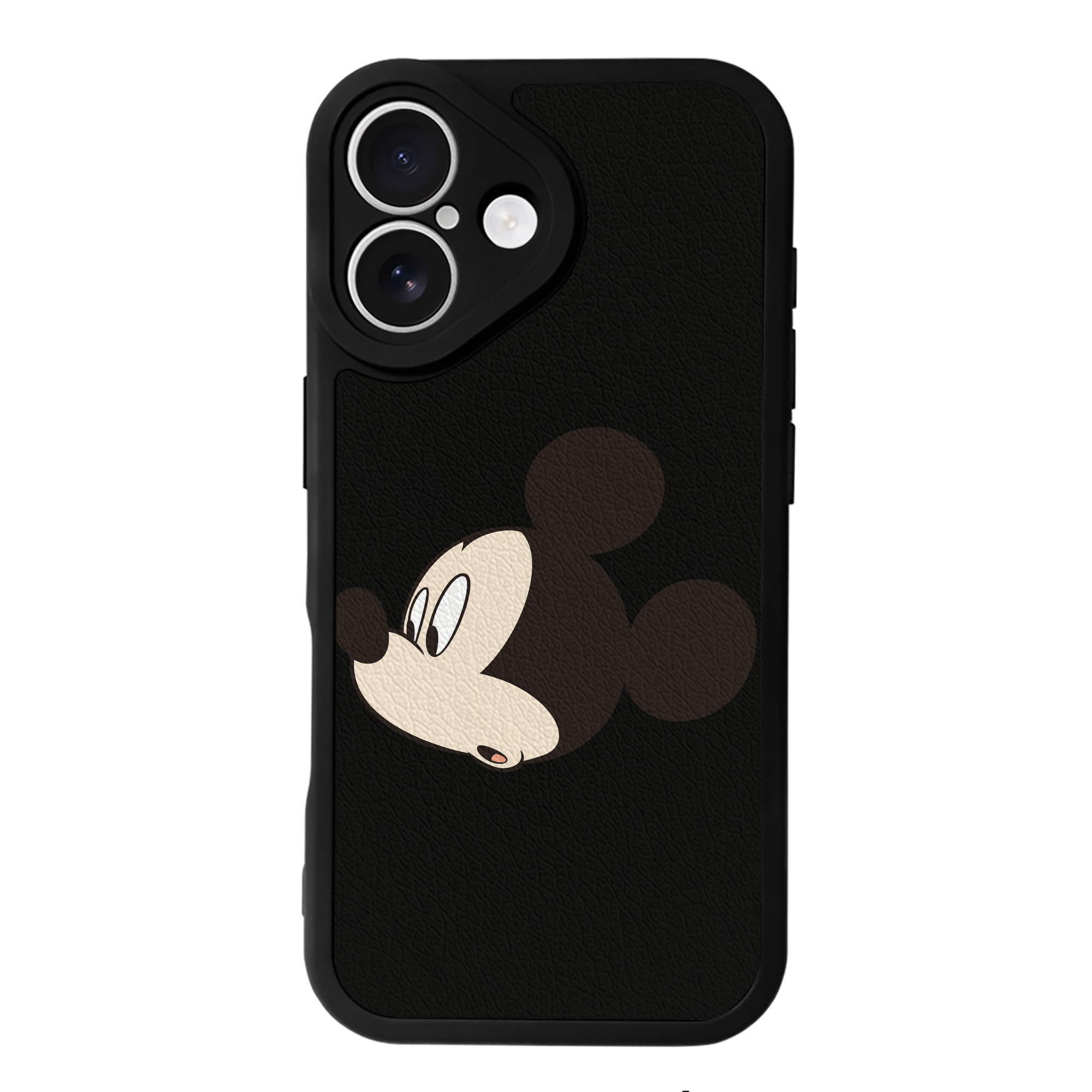 （画像用） ミッキーマウス Mickey Mouse 【iPhone 16シリーズ対応】シリコンスマホケース（レザー調） 材質：シリコン